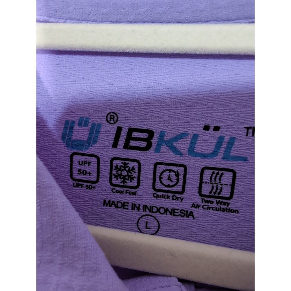 IBKUL Purple Polo Shirt Active Golf UPF 50 Mens L Sports Klinger Lake (1224) - Picture 4 of 7
